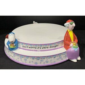 Hallmark MAXINE Ceramic Cake Stand Serving Plate "DONT WORRY, ITS STORE BOUGHT"